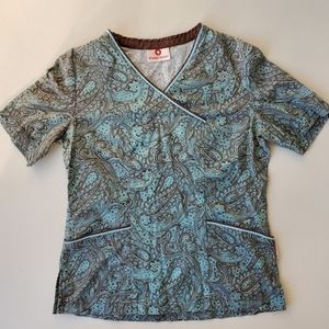 Nurses Uniform Top with paisley print